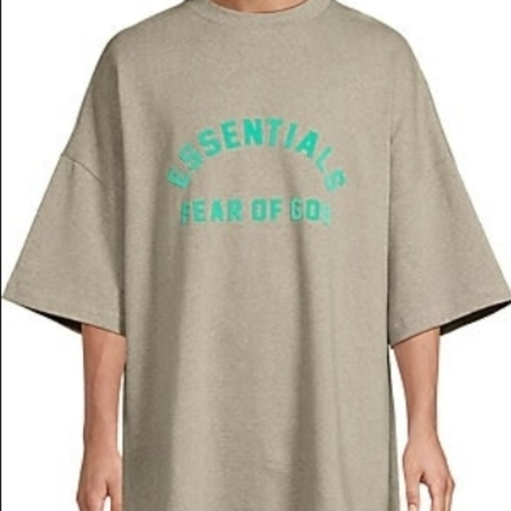 MENS Essentials Short Sleeve Sweatshirt with Teal Print NWT